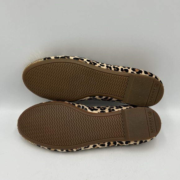 Sperry‎ Top Sider Ballet Flats 7M Leopard Print Leather Glitter Cap Toe - Picture 8 of 8